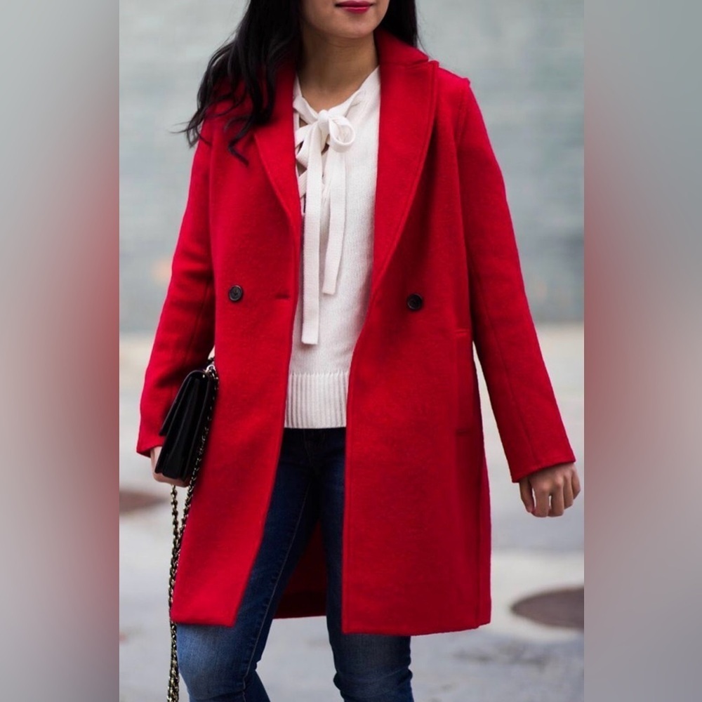 J. Crew Daphne 100% Boiled Wool Top Coat Size 6 Petite - Picture 3 of 10